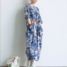 Женское летнее платье новое модное платье цветочный принт с бабочкой Свободные повседневные льняные платья винтажное женское платье Vestidos