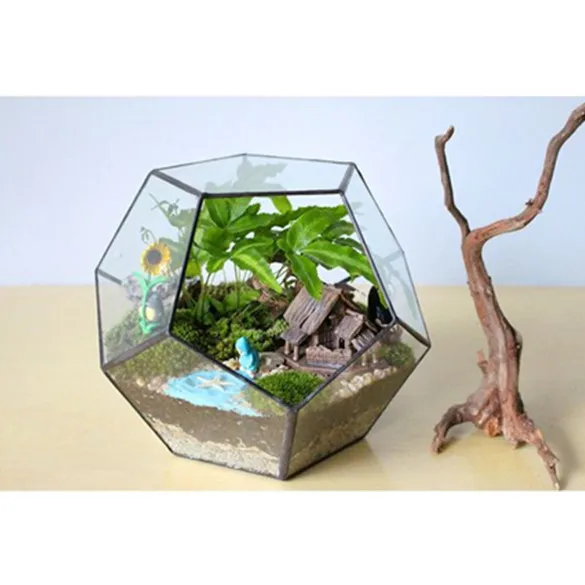 mini garden Glass Terrarium Soldered Glass Greenhouse Gardenhouse