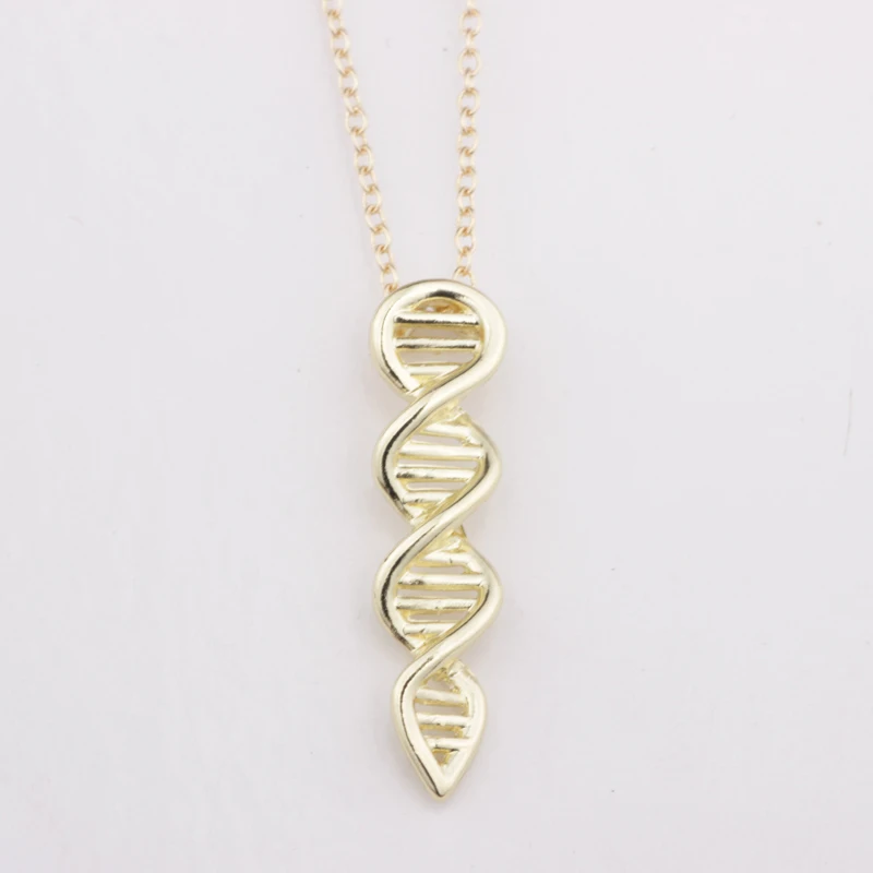 N339 Fashion jewelry Silver DNA Necklace, Science Jewelry, 3D DNA