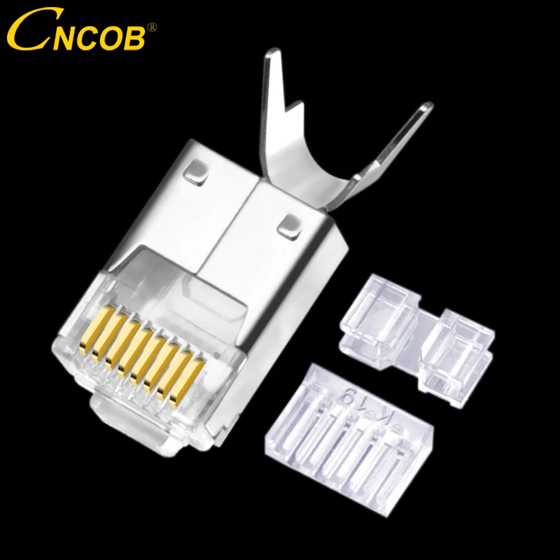 CNCOB Cat6 FTP с зажимом Ethernet коннектор RJ45 модульный Кристальный штекер гигабитный 8P8C