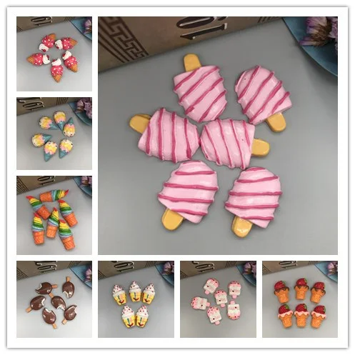 

Resin Miniature Kawaii Hot Selling Ice Cream . Flatback Cabochon for phone decoration,DIY
