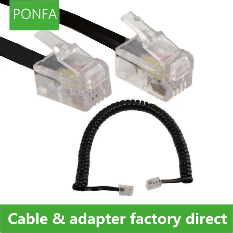 2m 6ft Telephone Extension Cord Lead Phone Coiled Cable Wire Line 4P4C