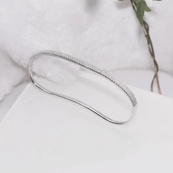 

Designer Fashion 925 Sterling Silver Jewelry 3A Cubic Zirconia Party Palm Bangle