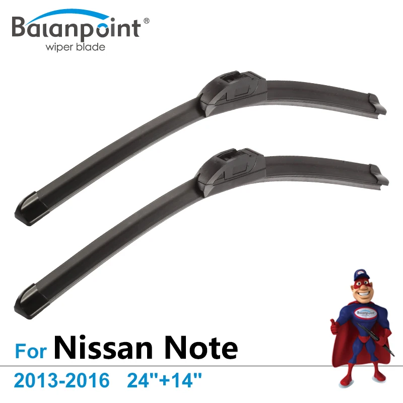 Lucas Wiper Blades For Nissan Note 2006-2012 – 24" & 13" Standard Metal Framed, J-Hook, 2-Piece Set 1 thumbnail image