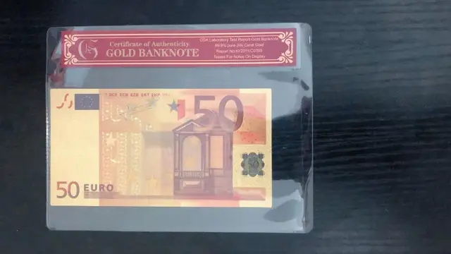 Billetes de banco de oro falso billetes de Euro 50 Euros papel de aluminio de oro puro billetes de oro con marco COA para Billetes de Colección Billetes de banco de oro falso billetes de Euro 50 Euros papel de aluminio de oro puro billetes de oro con marco COA para Billetes de Colección
