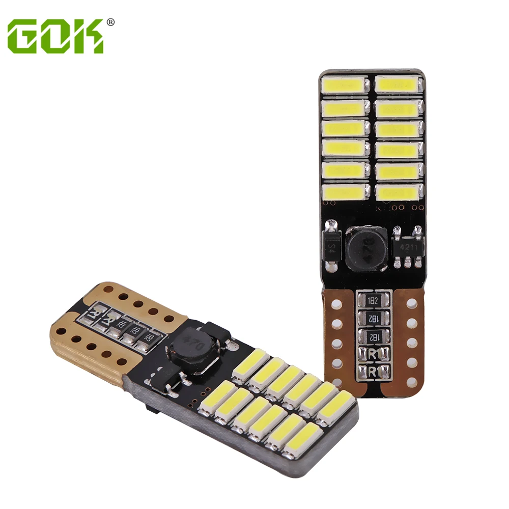 

External Lights 4 x Error Free T10 Canbus W5W Llighting Interior Parking Eyelid LED T10 4014Smd 24led car Light Bulb Wholesale