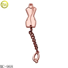 Изготовленные на заказ металлические цепи этикетки из цинкового сплава металлические метки для одежды