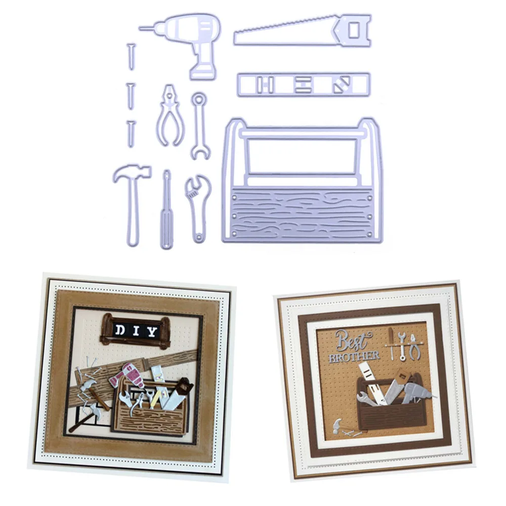 

12Pcs/Set Fix Repair Tools Box Craft Metal Cutting Dies Embossing Stencil Scrapbooking Photo Album Card Making Decoration DIY