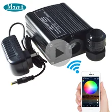 Maykit WIFI Control By Phone 16W RGB LED Light Engine For Fiber Optic Lighting Music Control DMX Control Timing Functions decoration twinkle stars effect 16w rgb w fiber optic lights led light engine top pmma optical fibers mix size wireless control