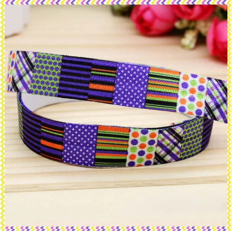 

5/8 inch Free shipping Elastic FOE halloween printed headband headwear diy hair band wholesale OEM H3952