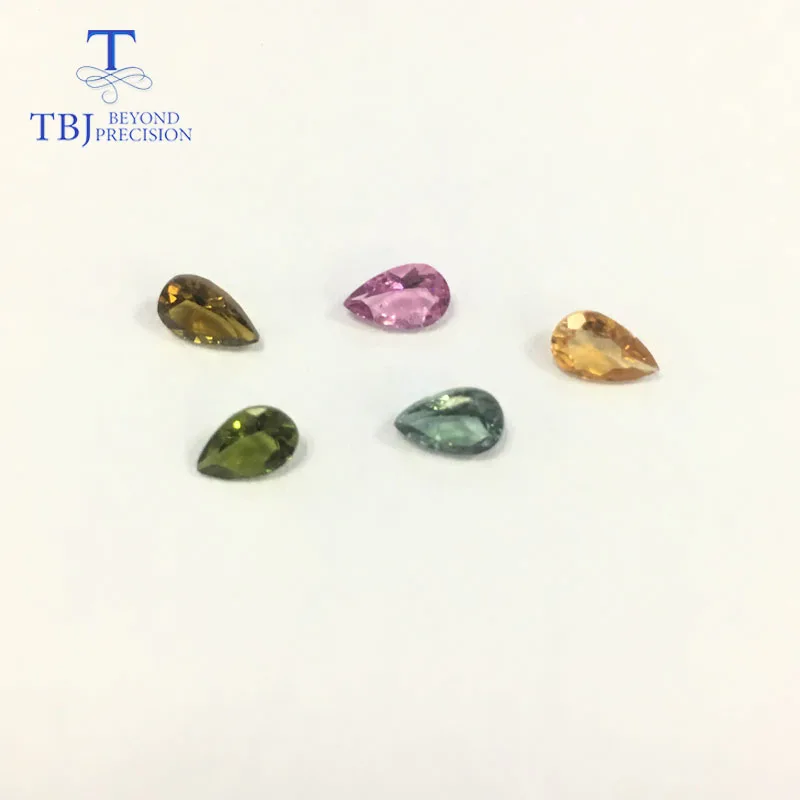 

Natural Brazil fancy color tourmaline pear 3*5mm ,5 piece in one lot slight inclusion for diy gemstone jewelry