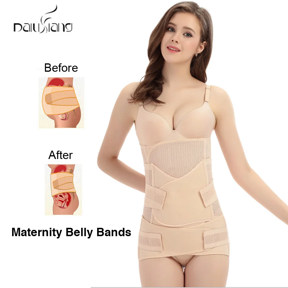 3 in 1 Maternity Postpartum Belt Slimming Corset Bandage Body Recovery Shapewear Women Bodysuit Breathable Waist Trainer M/L/XL