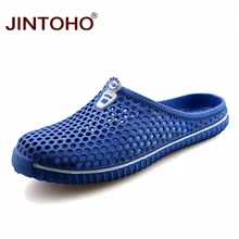 Лето jintoho/пляжные шлепанцы унисекс; дышащая Летняя мужская обувь; водонепроницаемые мужские шлепанцы; модные повседневные мужские тапочки; массажные тапочки