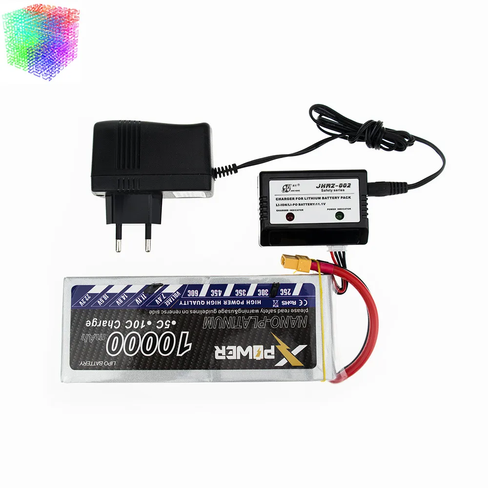 11 1 В 10000 мАч 3s lipo батарея 30C Xpower батареи и зарядное устройство XT60/T Разъем для RC