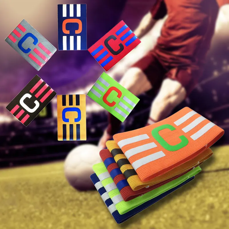

New Football Captain Armband Soccer Skippers Armbands Breathable Adjustable Elastic Captain Armband Elbow Exercise Match Supplie
