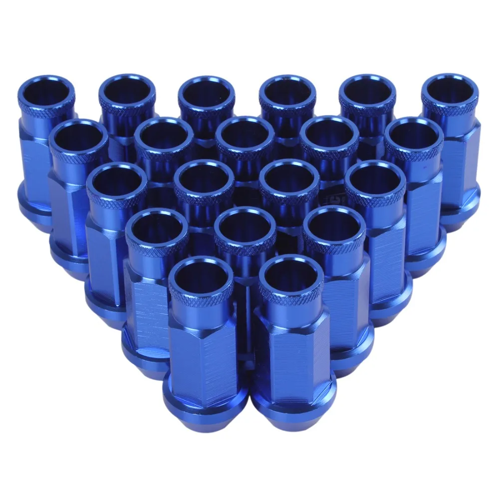 20 PCS Blue D1 Spec M12 X 1 5 Billet Aluminum Racing Wheel Lug Nuts