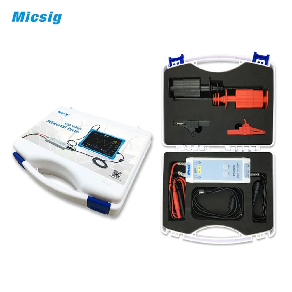 

Micsig DP20003 Oscilloscope 100MHz 5600V High Voltage Differential Probe Kit 3.5ns Rise Time 200X/2000X Attenuation Rate