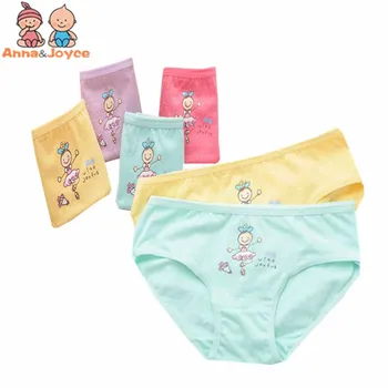 

12 Pcs/lot 2-10 Years Kids Hot 2018 100% Cotton Dot Cartoon Pattern Candy Colors Triangle Girls Underwear