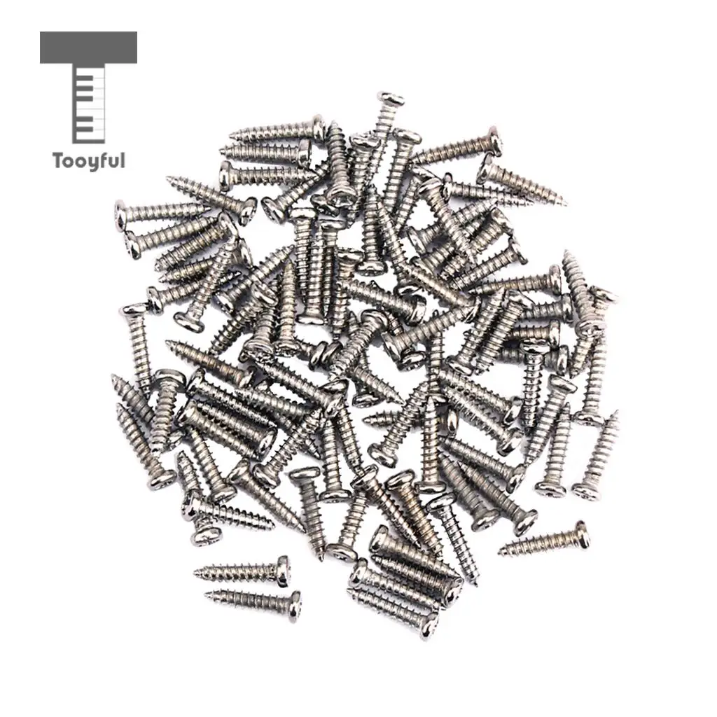 Tooyful 100 Pieces Iron Tuning Peg Tuner Mounting Screws for Guitar Bass Ukulele Mandolin Universal Parts 11 x 2.2mm