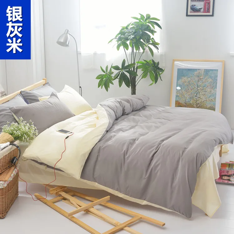 

4pcs cotton Duvet Cover Oxford Pillowcases Jacquard White 19 Momme Seamless Silk Bedding Set Elizabeth