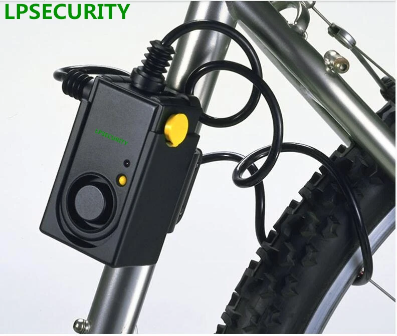 

LPSECURITY Bike Alarm 105dB siren detector for anti theft and robbery with durable lock and steel cable