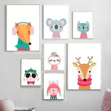 Cat Fox Bear Panda Rabbit Lion Tiger Nordic Poster And Print Animal Wall Art Canvas Painting Wall Pictures Kids Baby Room Decor Cat Fox Bear Panda Rabbit Lion Tiger Nordic Poster And Print Animal Wall Art Canvas Painting Wall Pictures Kids Baby Room Decor