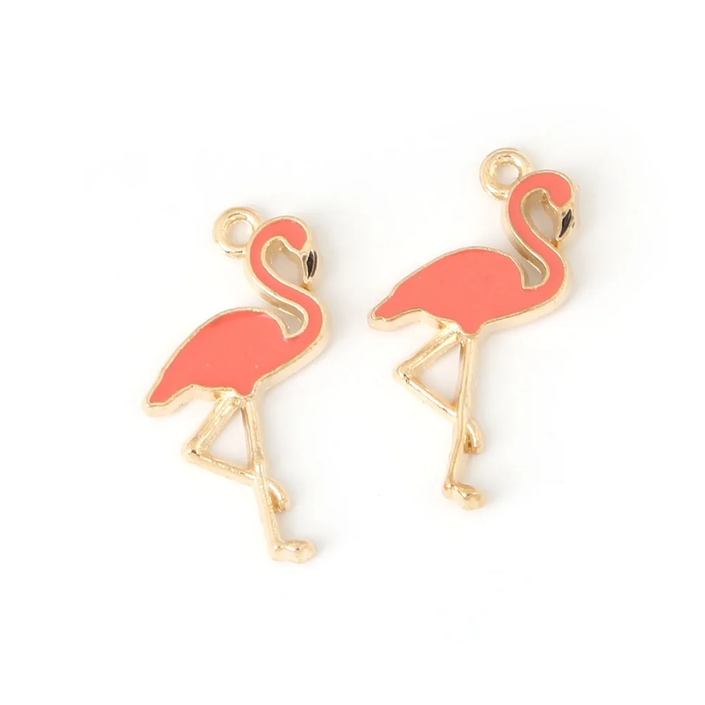 

10pcs Sweet Style Fuchsia/Pink Flami Shape Enamel Charm Trendy Pendant for Jewelry DIY Findings Necklace Bracelet Earring Making