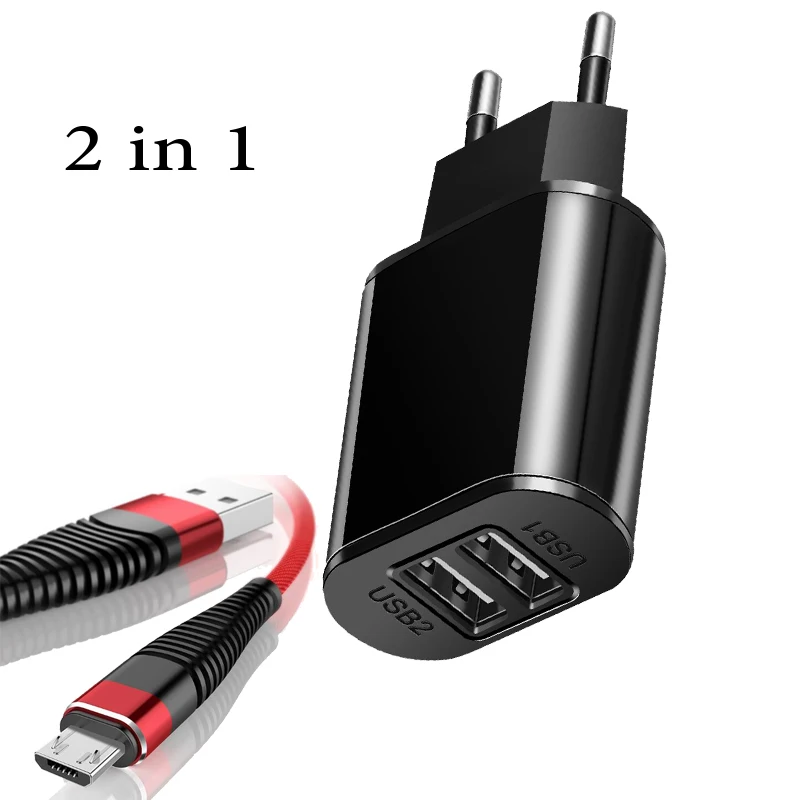 

Wall Charger 5V 2A Micro USB Cable Charger Adapter Smart Mobile Phone Chargers for iphone Nokia Samsung Xiaomi Huawei Charging