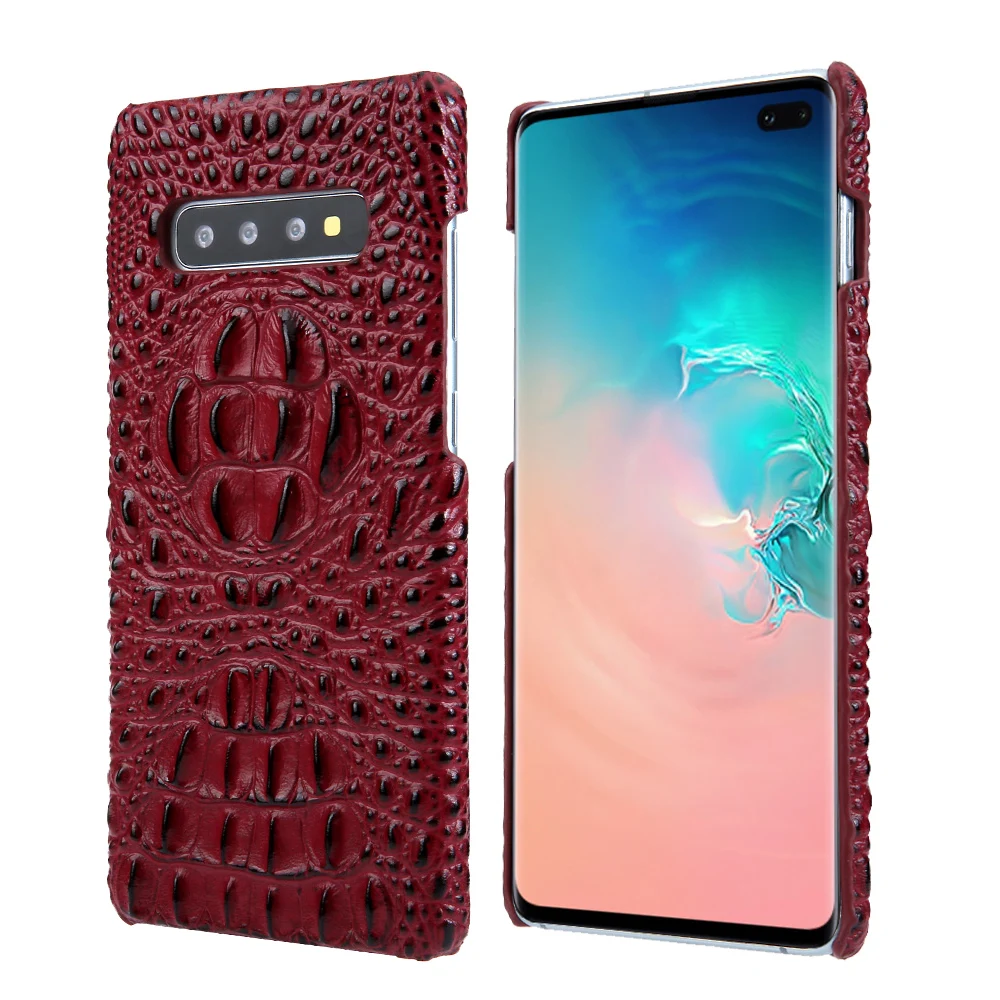 Модные Роскошные 3D крокодил из натуральной кожи чехол для Samsung Galaxy S8 S9 Plus Note 8 Note 9 S10 плюс задняя крышка