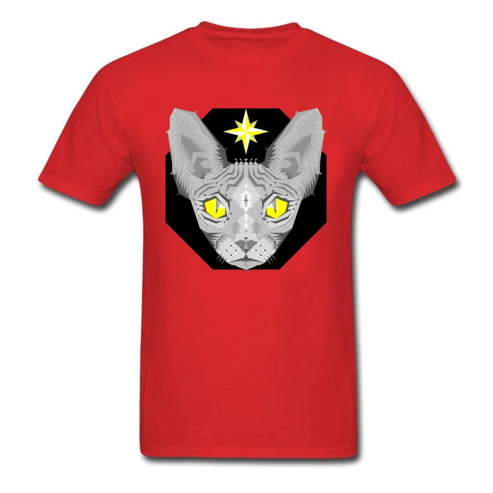 Geometric Sphynx Cat_red