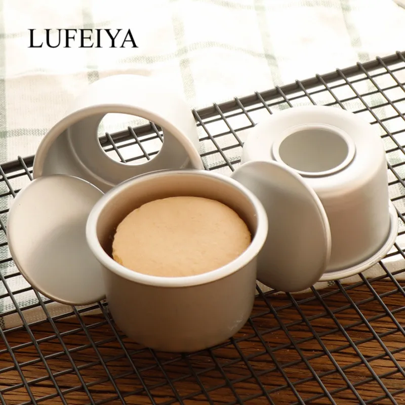 

Mini Cake Pan 5PCS 2 Inch Removable Bottom Cake Mold Non-stick Round Cheesecake Pan Mousse Pudding Mold Baking Tray