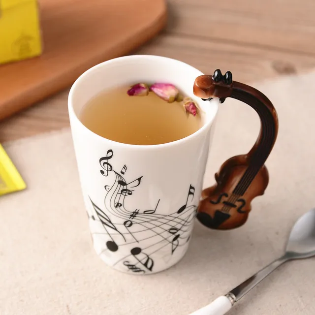 Musica creativa Violino Chitarra di Stile di Ceramica Tazza Tazza di Caffè Tè Al Musica creativa Violino Chitarra di Stile di Ceramica Tazza Tazza di Caffè Tè Al