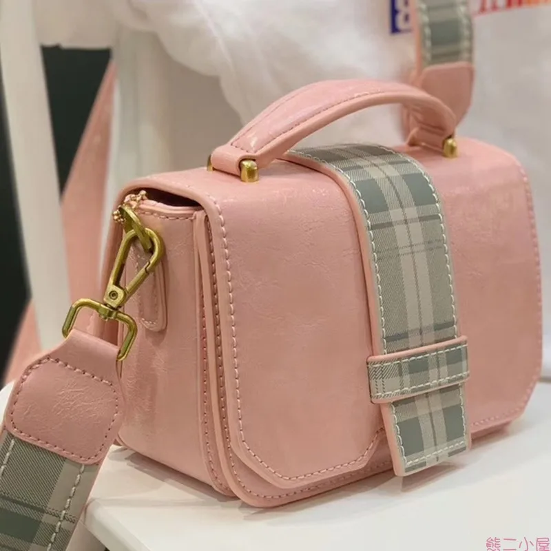 

8 Colors Grid Pattern Wide Strap Shoulder Messenger Bags Women Purse and Handbags Bolsa Feminina