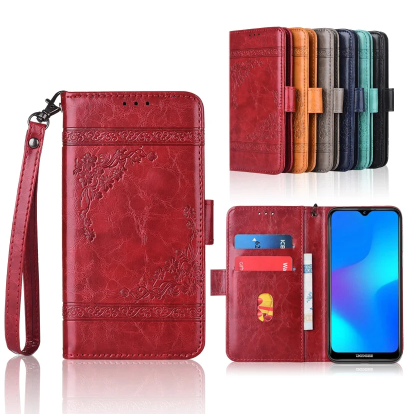 

Wallet case for Doogee Y8 Plus cover with Strap,100% special PU Patterned Floral Flip Case With Card Pocket Kickstand case