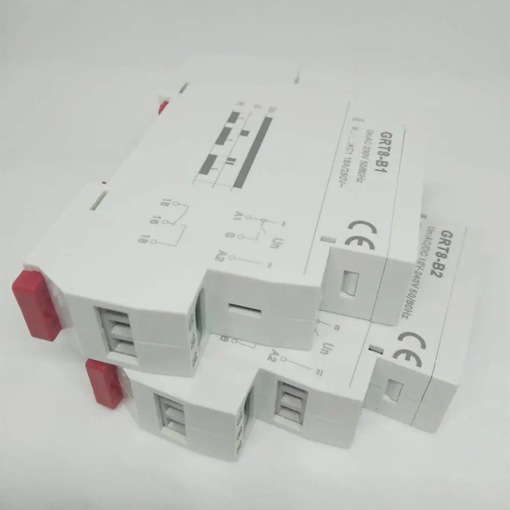 DIN Rail 16A 12V 24V 220V SPDT задержка выключения таймер GRT8-B AC230V или переменного тока/DC12-240V Мощность Задержка включения/выключения реле времени