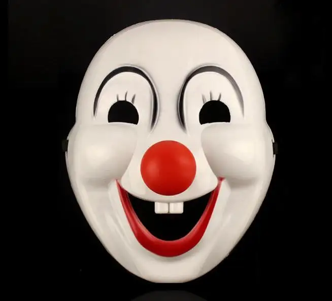Halloween Hite Clown Red Nose mask Funny Fancy Dress Party Jester Jolly