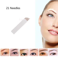 Игла для татуировки 100 штук 21pin стерилизованная из нержавеющей стали 3D тату вышивка Перманентный макияж для бровей Иглы лезвие горячая распродажа