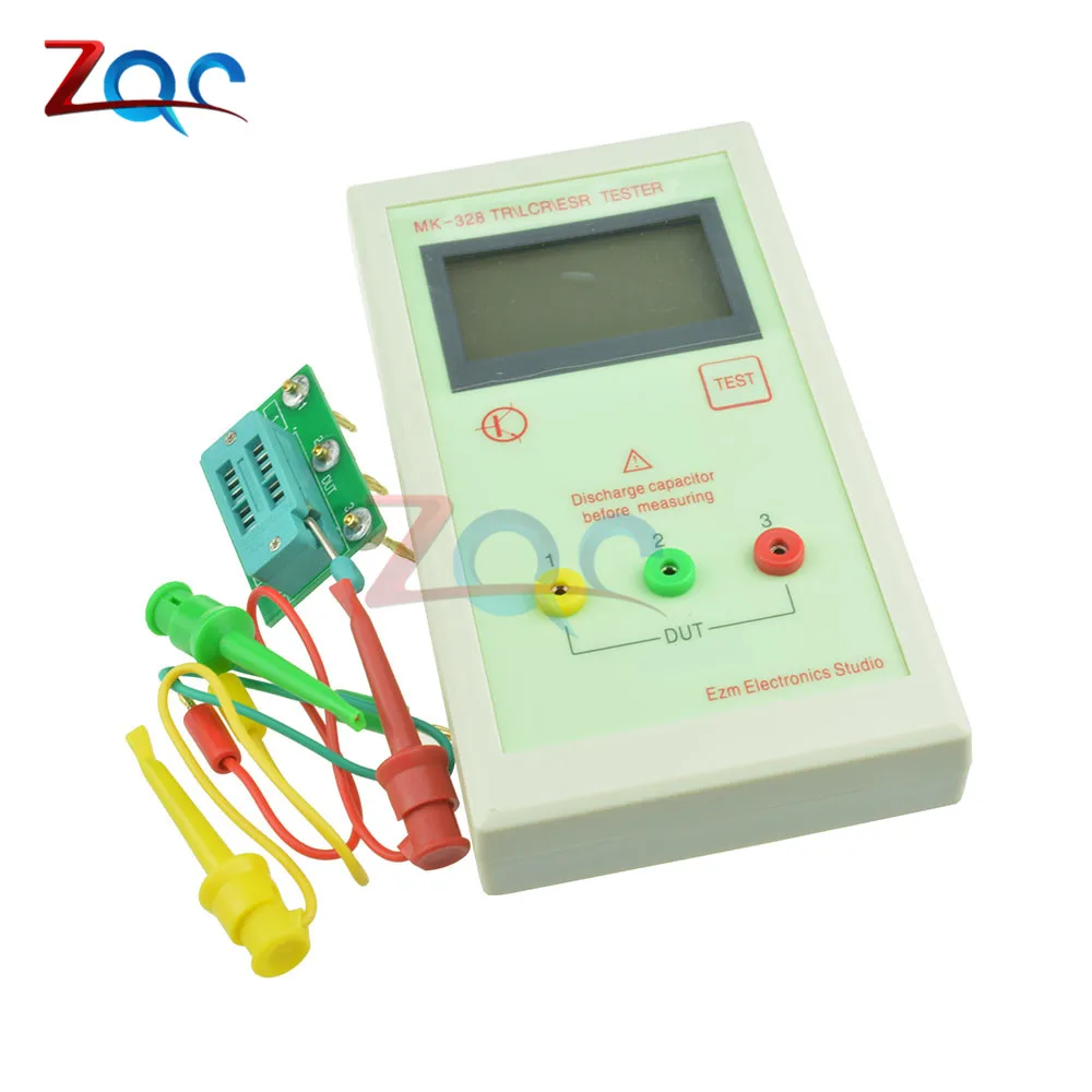 MK-328 Tester Transistor Inductance Capacitance Resistance ESR Meter TEST MOS/PNP/NPN Automatic Detector with Clip Cable 4