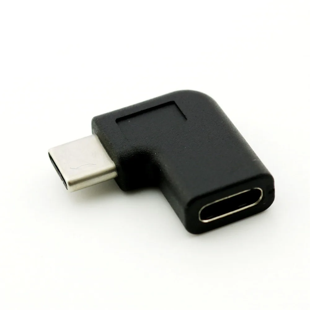 20x USB 3,1 type C Мужской к type C Женский Джек 90 градусов под прямым углом Зарядка Синхронизация данных Мужской к женскому адаптеру черный