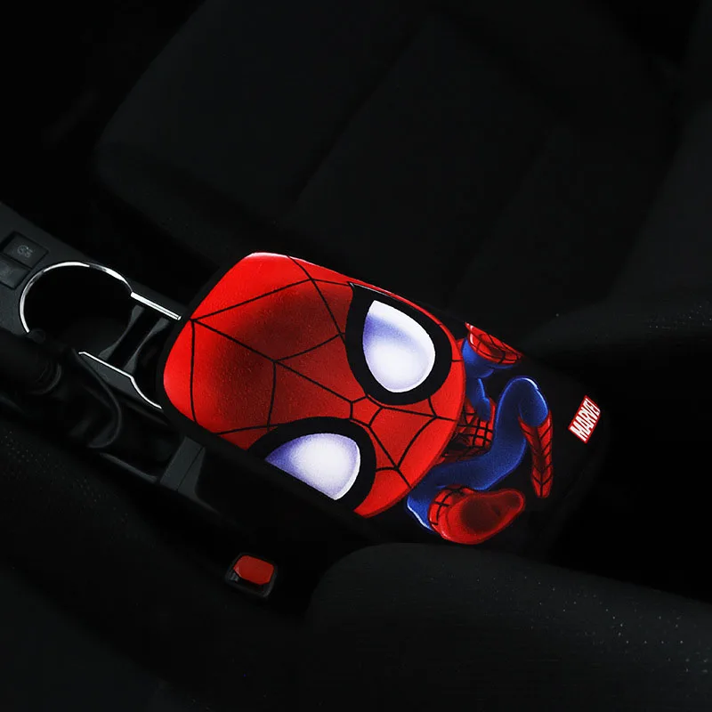 Мягкий Плюшевый коврик с логотипом Человека-паука Железного человека капитана, игрушка для автомобиля, подлокотник, коробка, лучший подарок на день рождения автомобиля