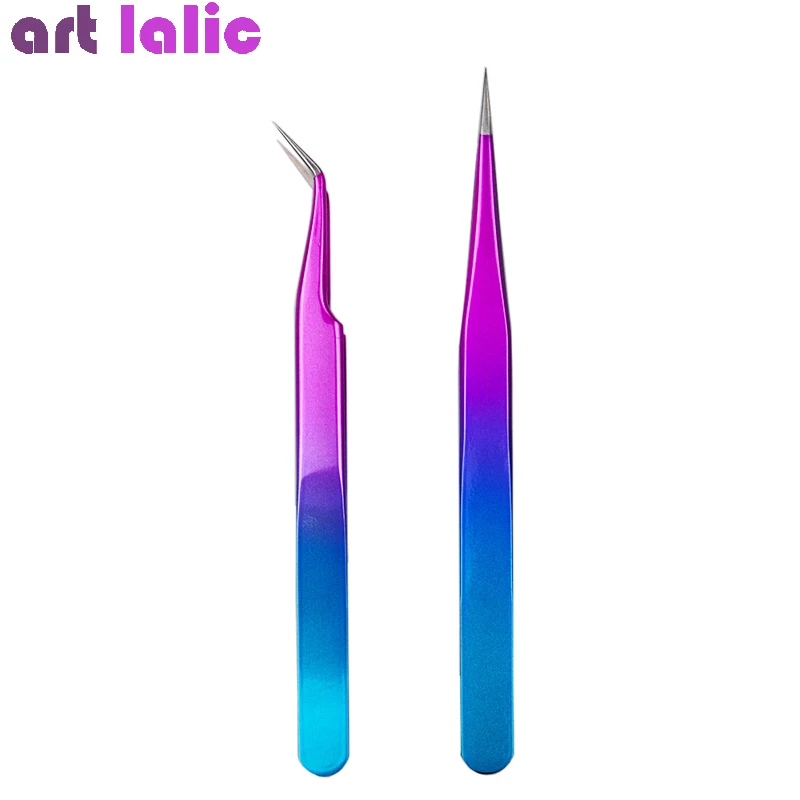 Зажим для наращивания ресниц из нержавеющей стали|nail art tweezers|gradient toolclips eyelashes |