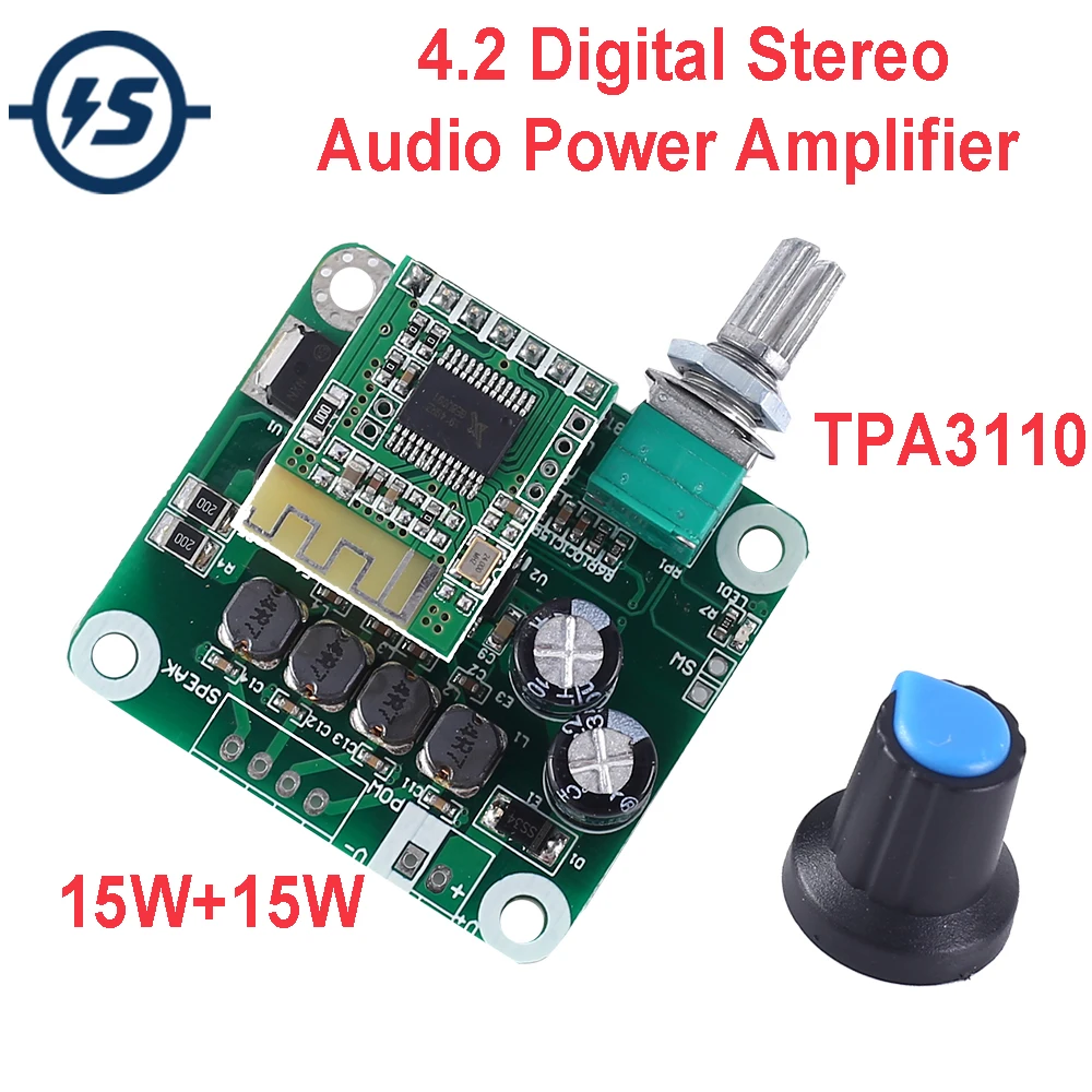 

TPA3110 15Wx2 Bluetooth 4.2 Digital Stereo Audio Power Amplifier Board DIY 15W+15W D Class Amplifier Module