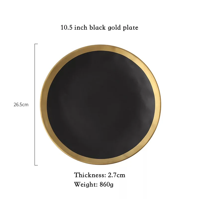 Европейская Золотая боковая керамическая тарелка западные стейки для еды и блюдо рисовый салат миска для десерта тарелка посуда поднос для посуды Кухня - Цвет: 4