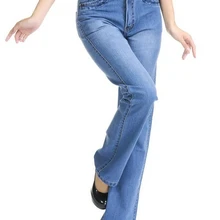 Размера плюс эластичные джинсы размера плюс женские брюки с высокой талией