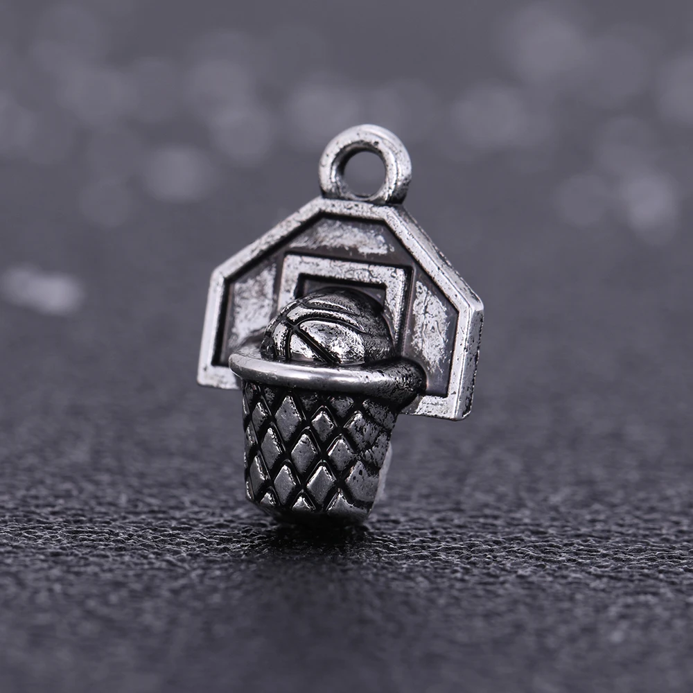

EUEAVAN 30pcs Zinc Alloy Basketball Sport Charms Shoot At The Basket Design Pendant For Jewelry Making Gift DIY