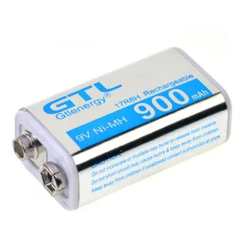 

2PCS 9V 900mAh 17R8H block rechargeable battery GTL PPS NiMH