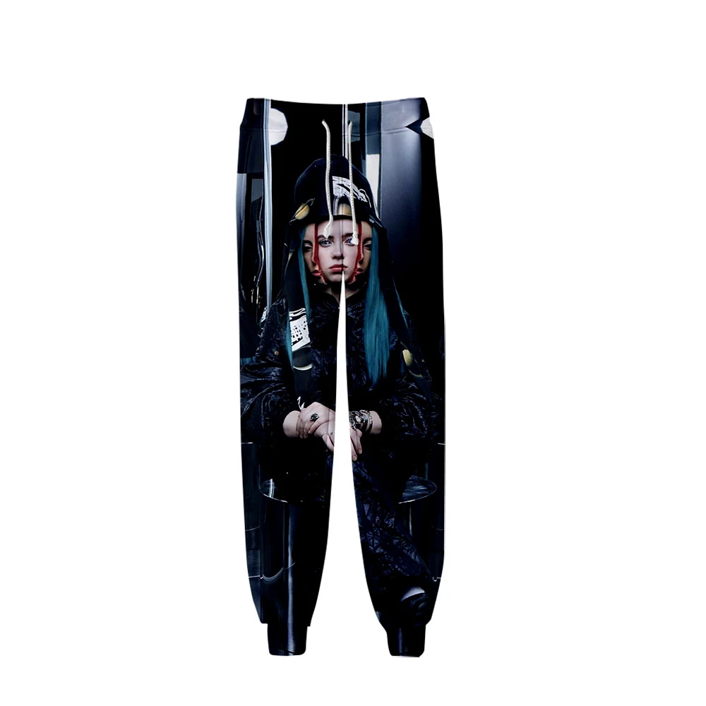 3D Billie Eilish брюки с принтом повседневные весенние повседневные штаны для бега женские и мужские 3D брюки тонкие крутые горячая Распродажа брюки 4XL