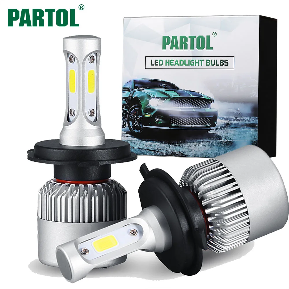 Partol S2 H4 H7 H13 H11 H1 9005 9006 H3 9004 9007 9012 COB LED Headlight