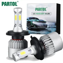 Partol S2 H4 H7 H13 H11 H1 9005 9006 H3 9004 9007 9012 COB LED Headlight