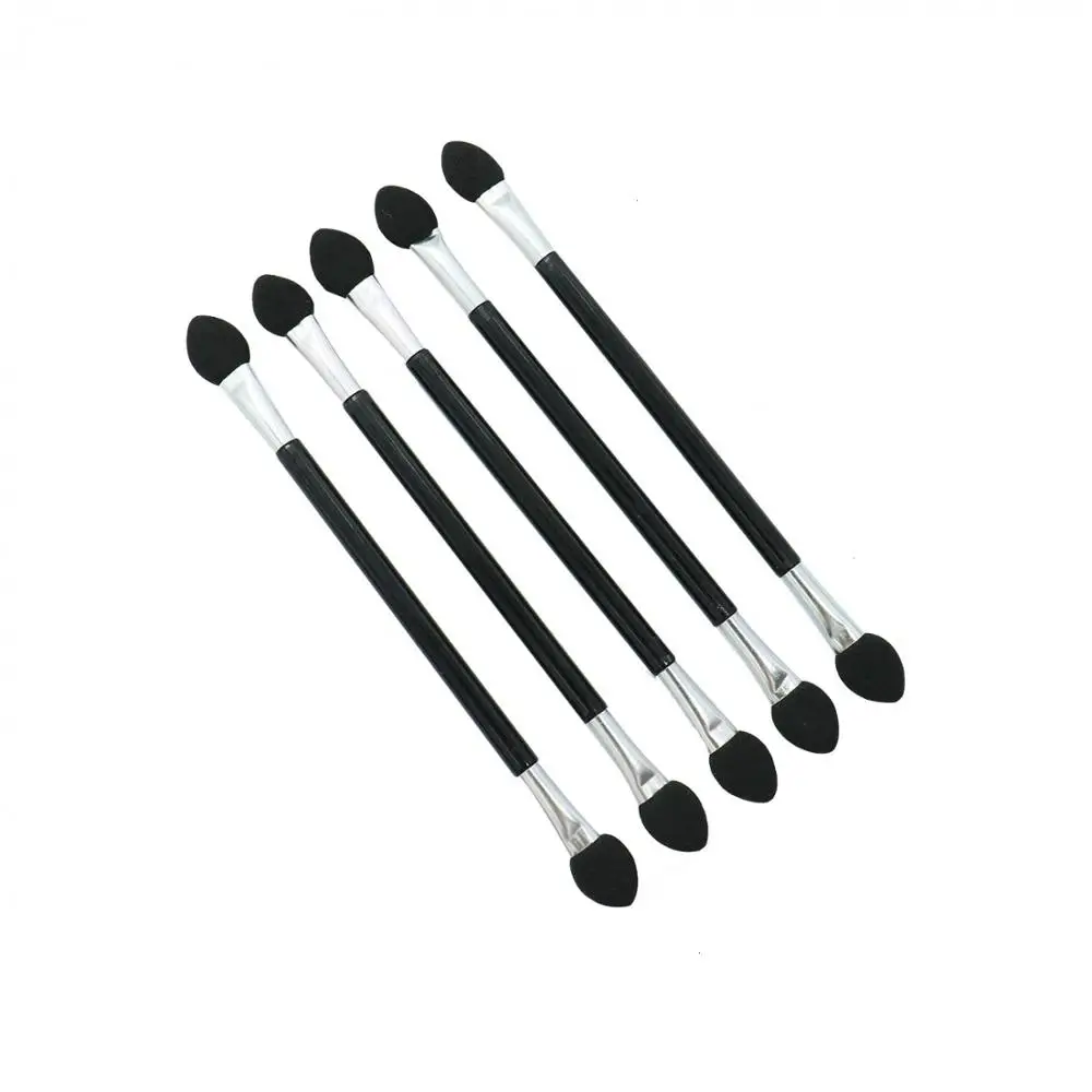 

100PCS Disposable Eyeshadow Brush Dual Sides Sponge Tipped Oval Eyeshadow Applicators Eye Shadow Makeup Brushes - Black